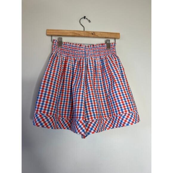 NEW Hunter Bell Smocked Waistband Loose Fit Jemma Short Gingham Size: XS - Picture 6 of 7